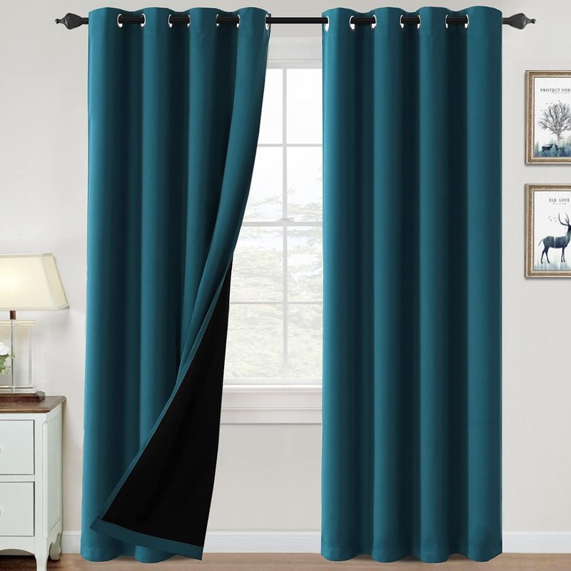 H.VERSAILTEX 100% Blackout Curtains for Bedroom Thermal Insulated Blackout Curtains 84 inc