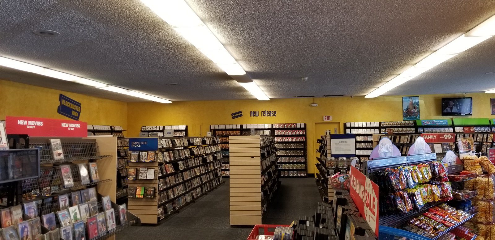 Interior of the last operating Blockbuster Video store, Bend, Oregon