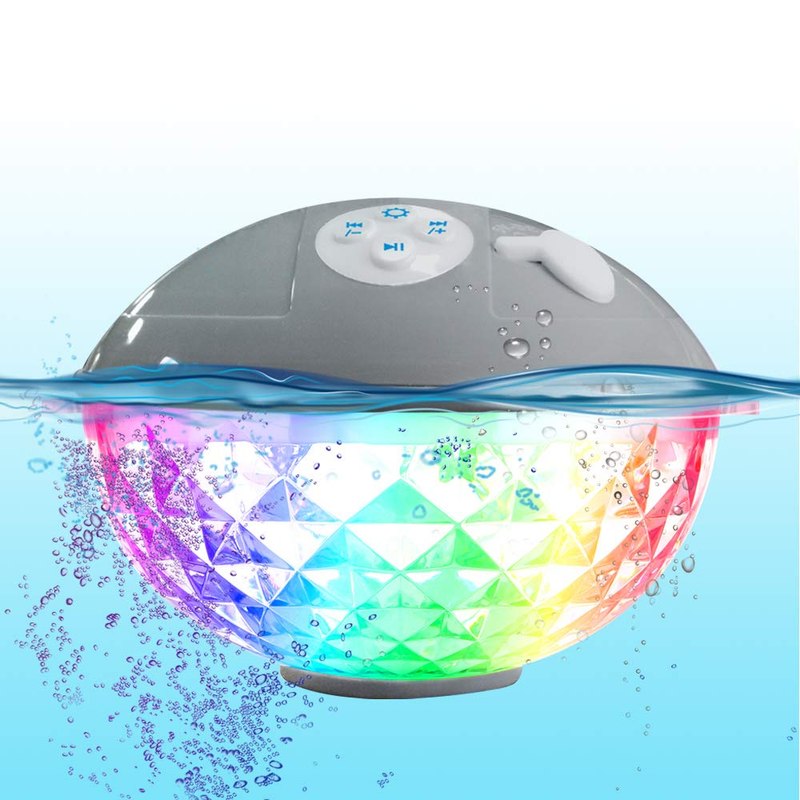Blufree Floating Pool Speakers with Colorful Lights, IP68 Waterproof Bluetooth Speaker for Pool, Crystal Clear Sound Hot Tub Speaker for Pool, Spa and Outdoor