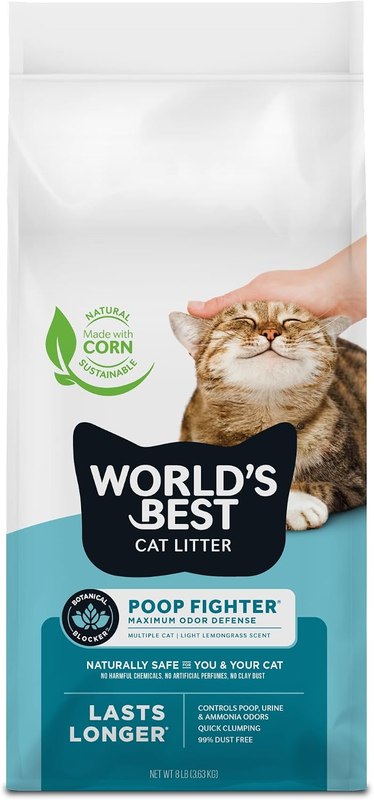 World's Best Cat Litter, Poop Fighter, Urine & Poop Odor Defense, 8 lb Bag