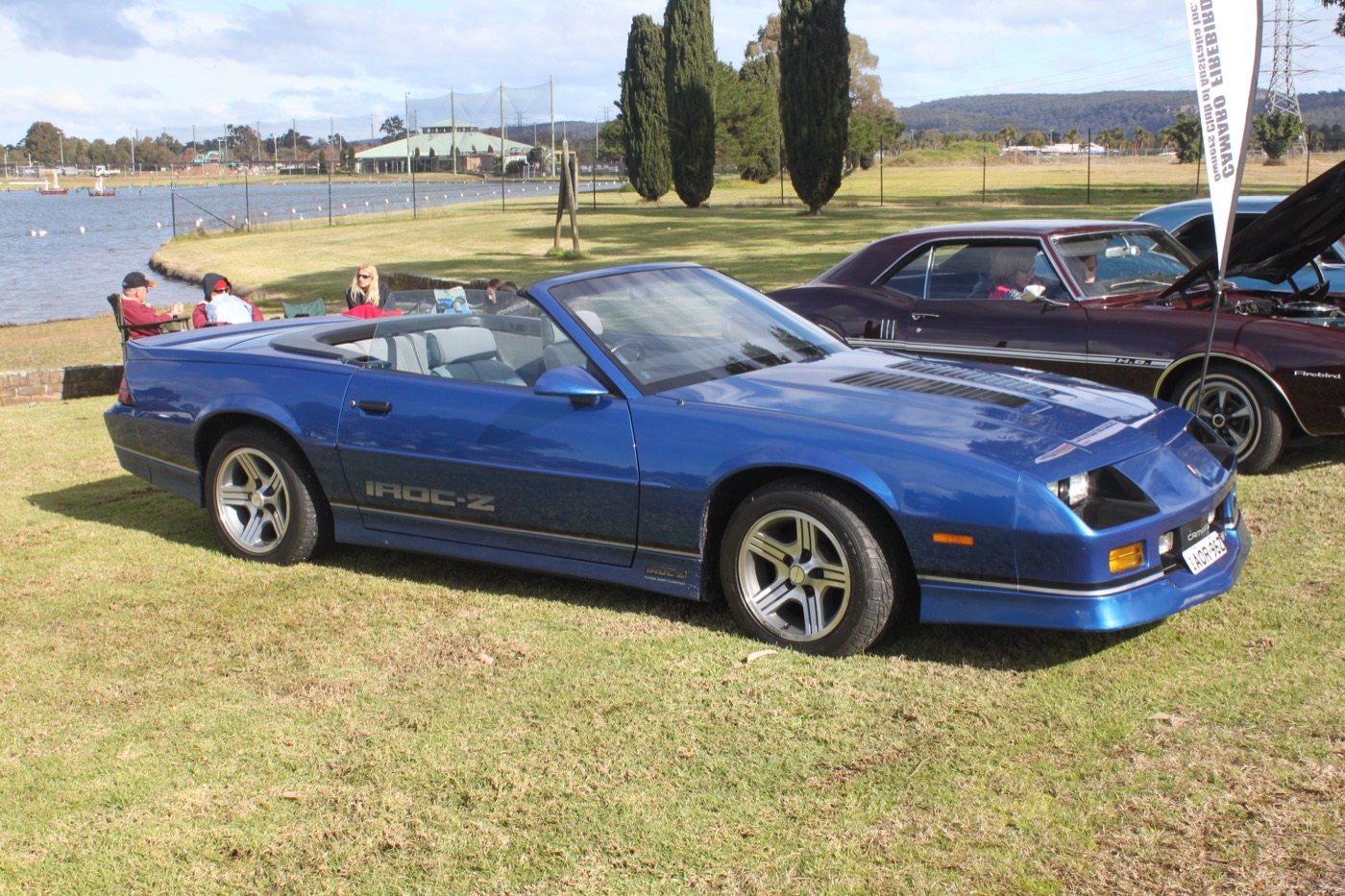 A 1989 Chevrolet Camaro IROC-Z convertible, real photograph.