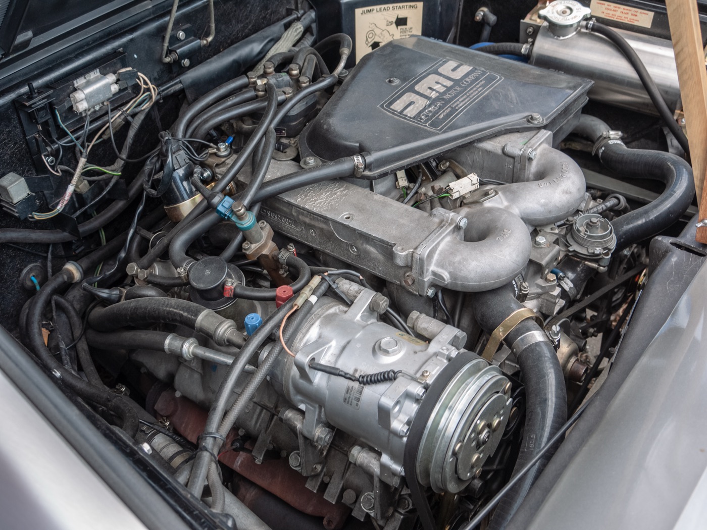 A DeLorean DMC-12, real photograph.