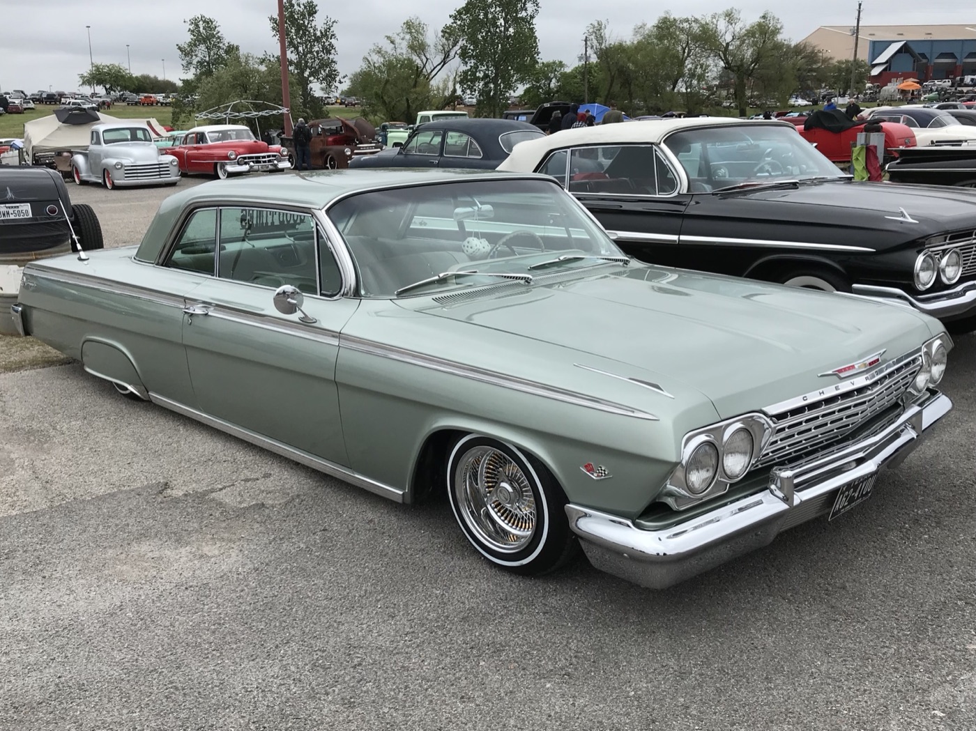 A 1962 Chevrolet Impala lowrider, real photograph.