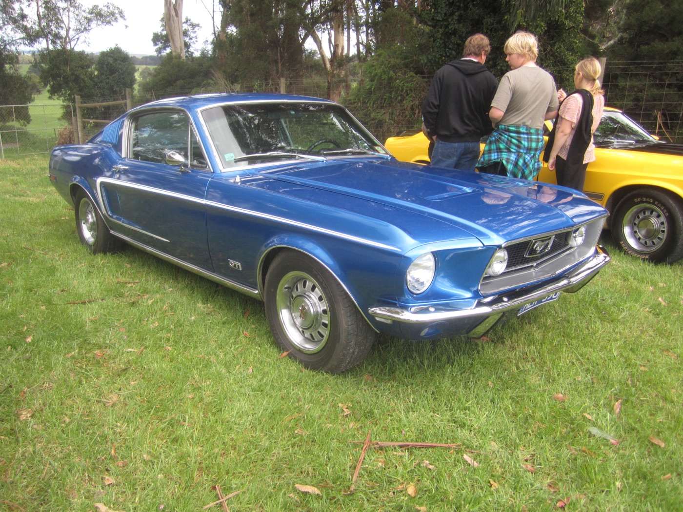 A 1968 Ford Mustang GT fastback, real photograph.
