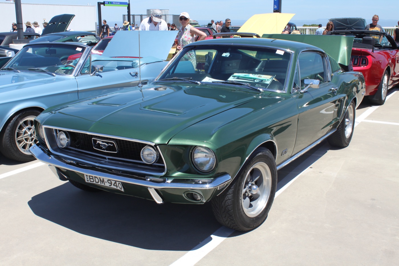A 1968 Ford Mustang GT fastback, real photograph.