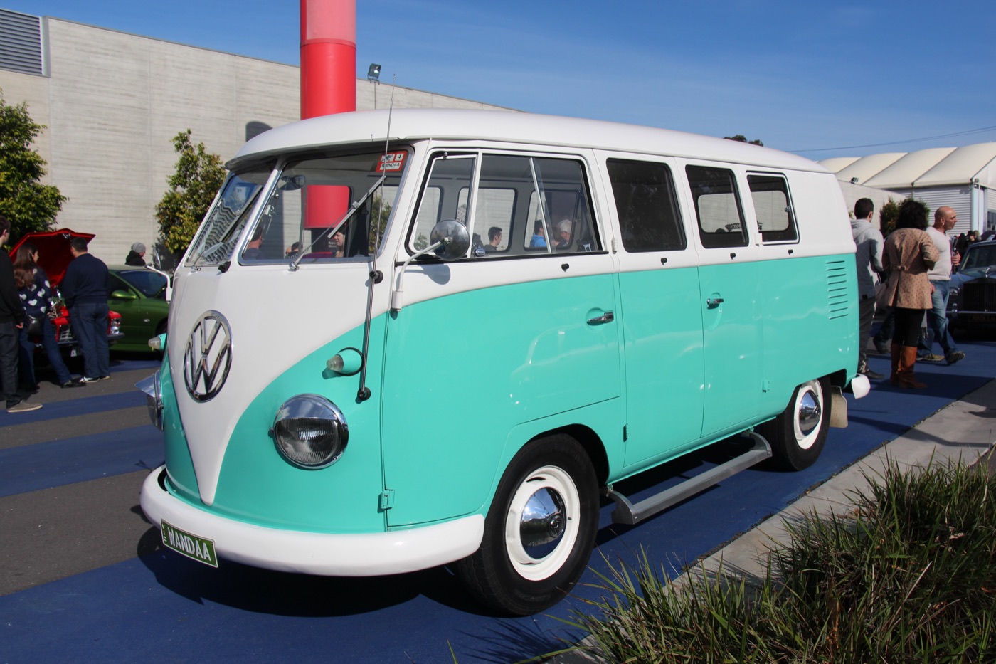 A 1956 Volkswagen Type 2 T1 Kombi, real photograph.