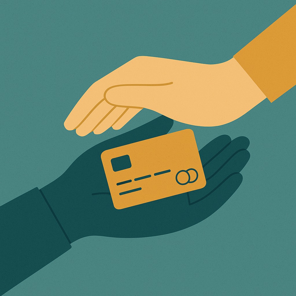 Illustration of two hands supporting each other, symbolizing an authorized user relationship.