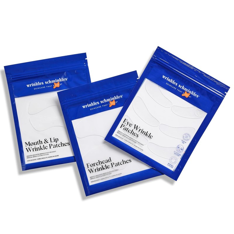 Wrinkles Schminkles Forehead 2pk, Eye 3-Pair & Mouth 2pk Silicone Patch Set