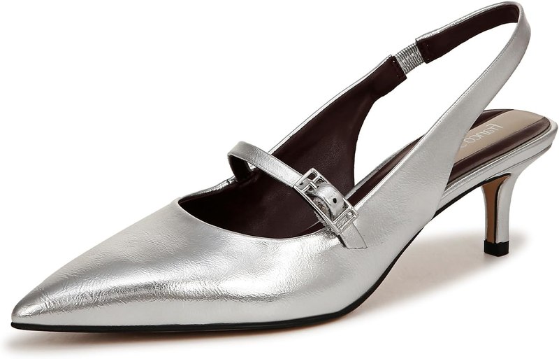 Franco Sarto Khloe Pointed Toe Slingback Kitten Heel