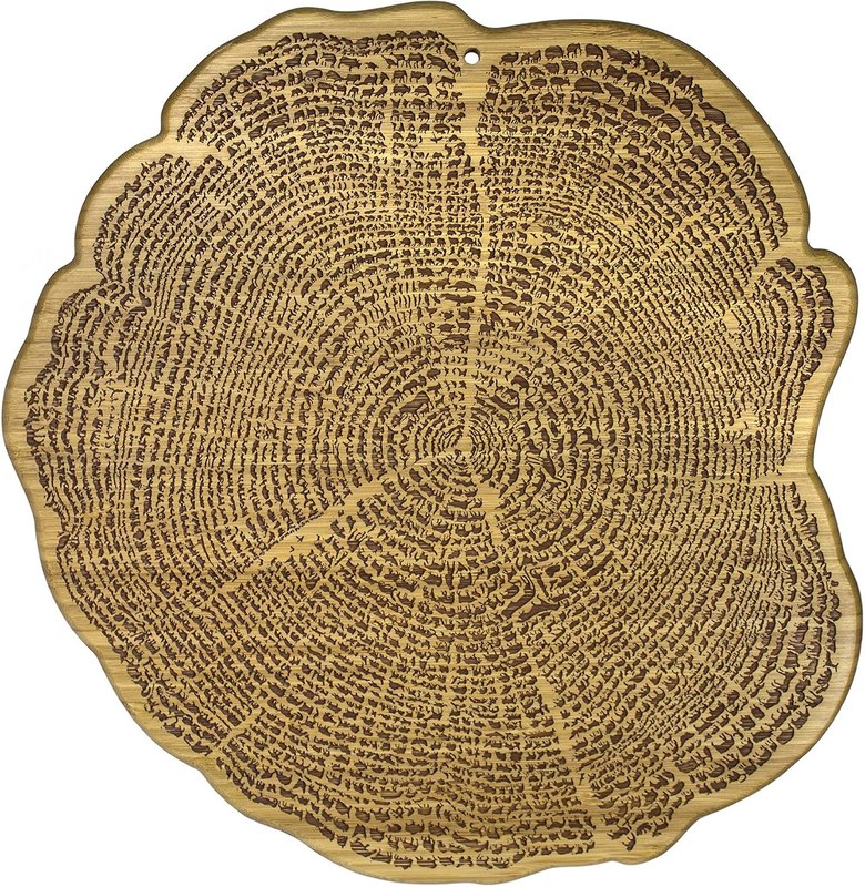 Totally Bamboo Tree of Life Bamboo Serving and Cutting Board with Laser-Engraved Animal Artwork