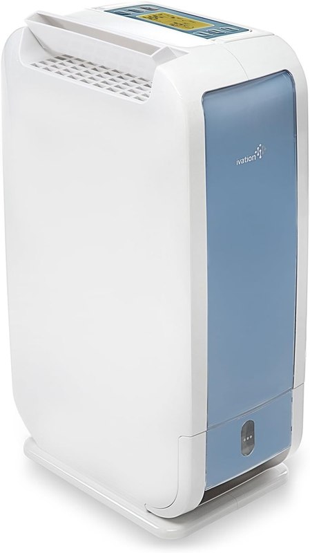 Ivation 13-Pint Small-Area Desiccant Dehumidifier Compact and Quiet - With Continuous Drain Hose for Smaller Spaces, Bathroom, Attic, Crawlspace and Closets - For Spaces Up To 270 Sq Ft, White | Ideal for bathrooms, attics, crawlspaces, closets and RVs; LCD controls monitor humidity, auto-shutoff for hands-free use.