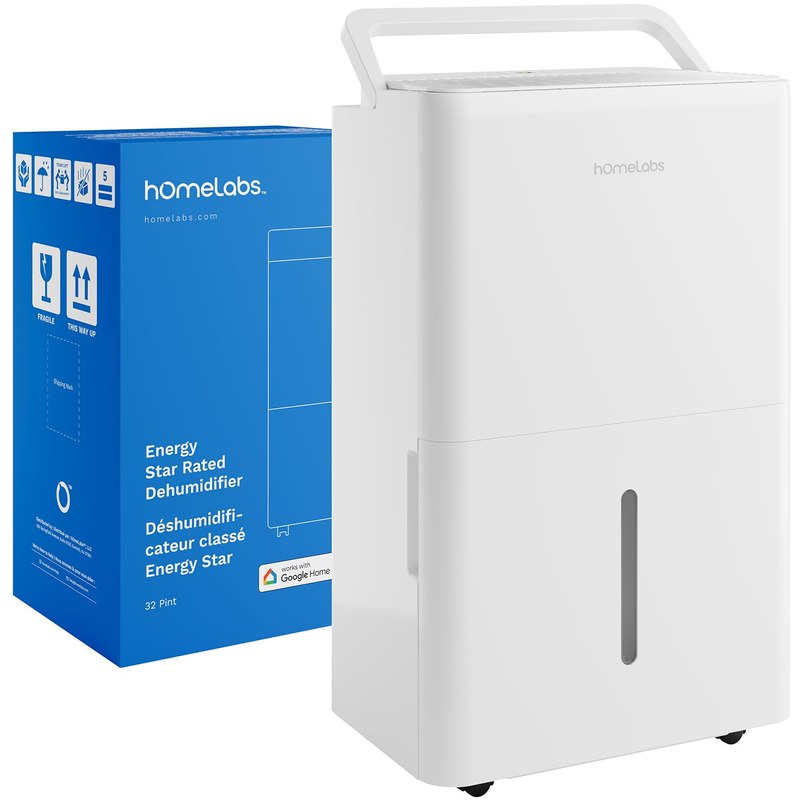 hOmeLabs Dehumidifier 4,500 Sq Ft 32 Pint (MAX 80 Pint at 95°F, 90% RH)