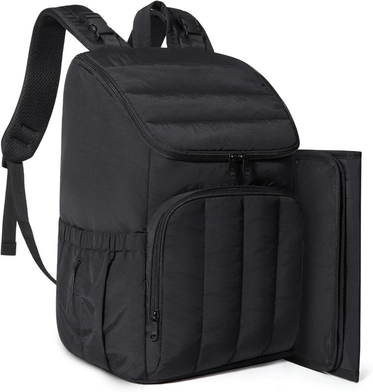 BAGSMART Diaper Bag Backpack with Changing Pad, Insulated Bottle Holders | Large Capacity, Water-resistant, Puffer Travel Baby Bag for Mom Dad Girl Boy, Pañaleras Para Bebe, Baby Shower Gifts