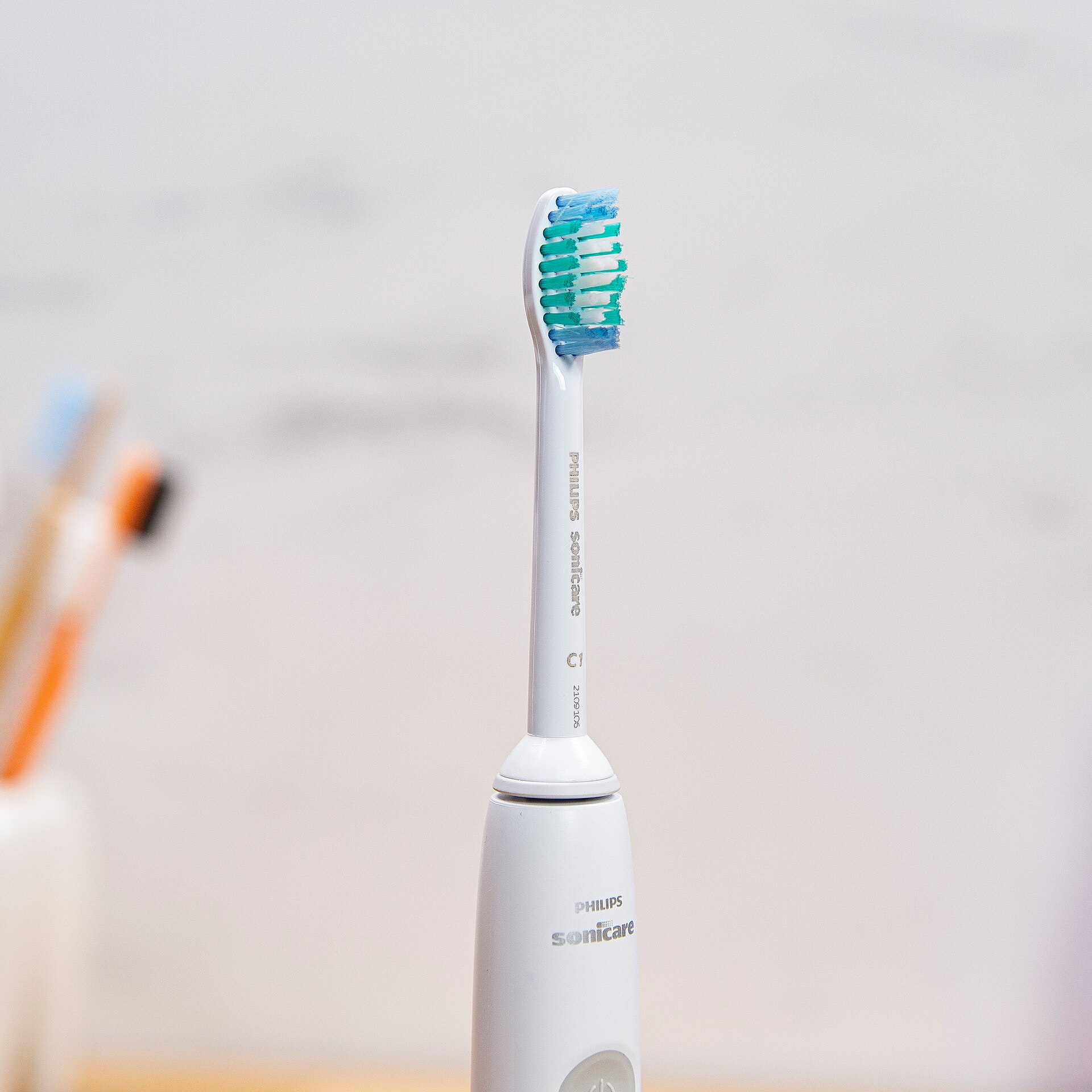 Philips Sonicare electric toothbrush, real photograph.