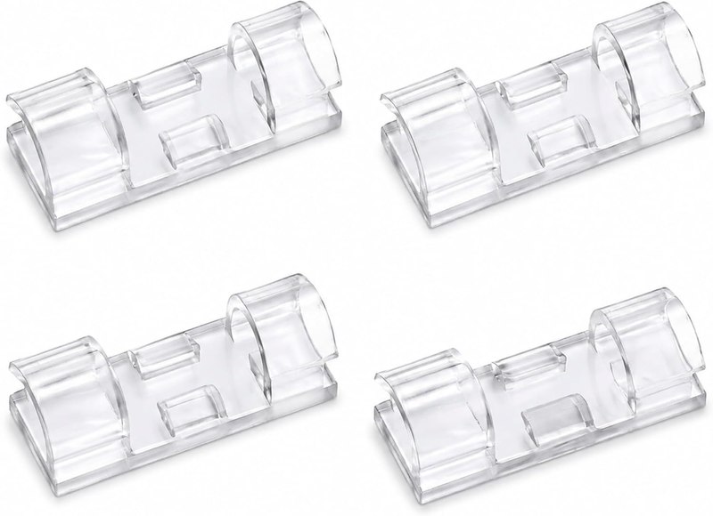 Adhesive Cable Clips, 80 Pack Cord Organizer Wire Clips, 4 Size Variety Cable Management Holders for Desk, Wall, Car, TV, Ethernet, USB Cables & Christmas Lights