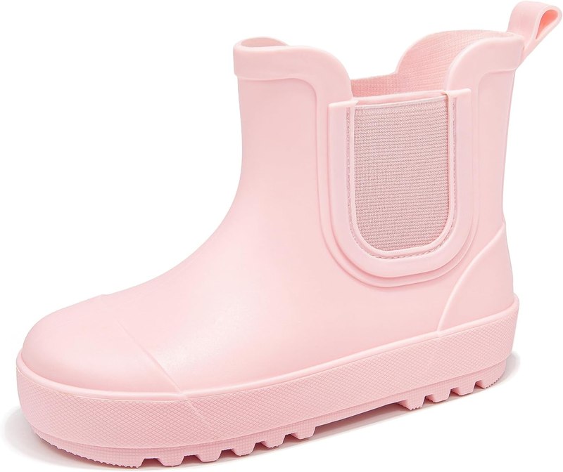 Chelsea Rain Boots for Girls Boys Waterproof Toddler to Big Kids | Lightweight Non-Slip Outsole, Wide Round Toe, Slip On Design, Outdoor, Puddles, Mud, Farm, Gardening, Hiking
