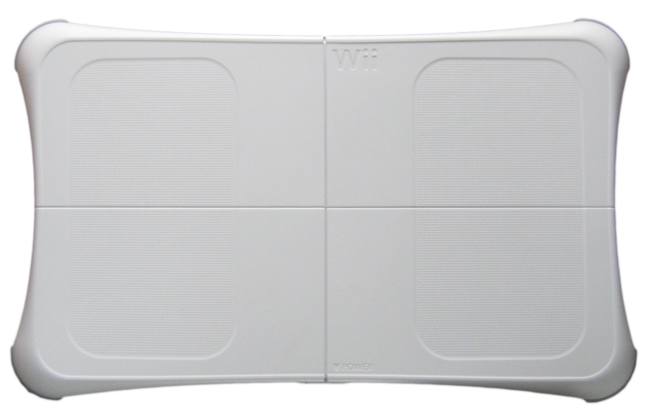 A white Wii Balance Board on a transparent background.