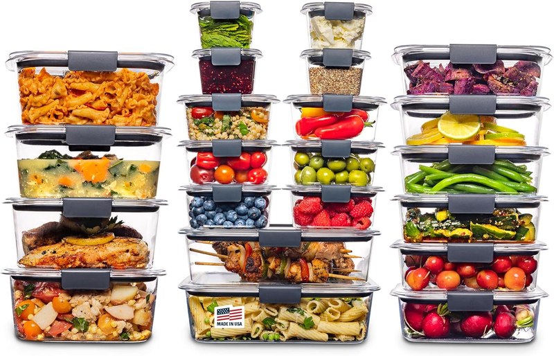 Rubbermaid Brilliance BPA Free 44-Piece Food Storage Containers Set Airtight Leak-Proof wi
