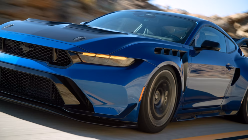 2025 Ford Mustang GTD on the road, front three-quarter