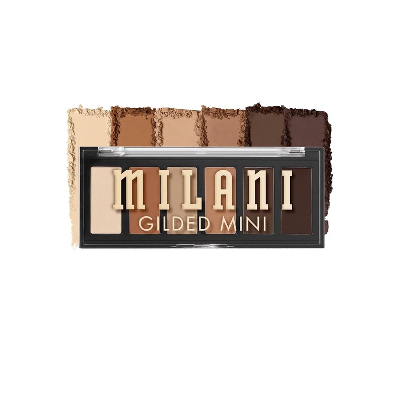 Milani Gilded Mini Eyeshadow Palette Matte Makeup - Whiskey Business | Tan And Brown Eyeshadow Assortment With Major Color Payoff. Six Matte And Shimmer Shades. Made In USA.
