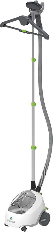 Steamfast SF-520 Full Size Fabric Steamer with Insulated Hose, Clothes Hanger, and Fabric Brush, Quick Heat-Up Time, 70-Ounce Water Tank, Chemical-Free Steam, Integrated Cord Wrap, White