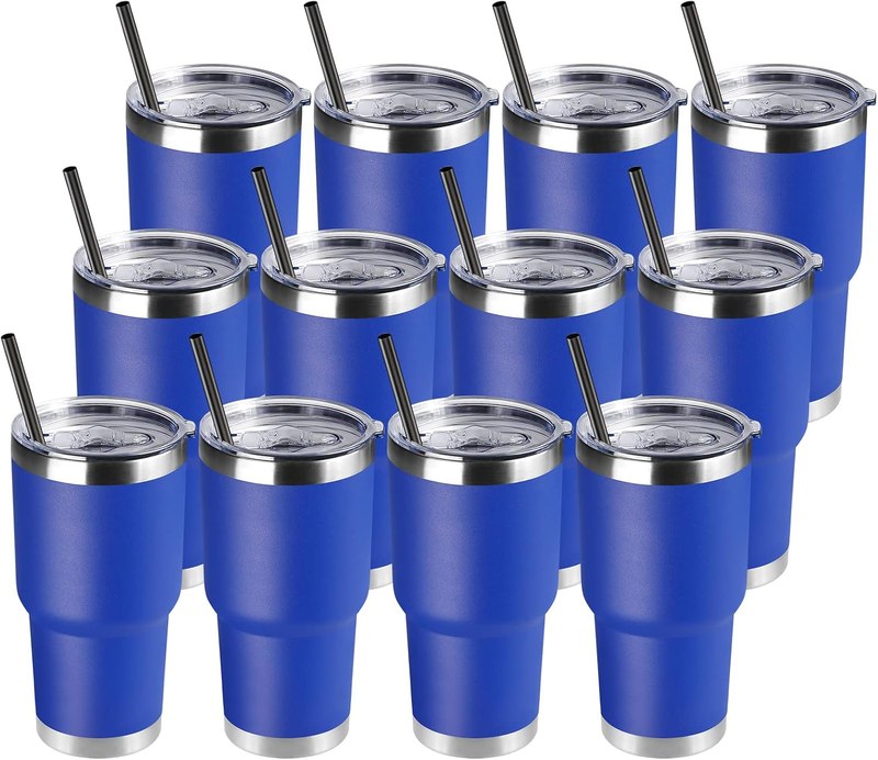 DOMICARE 30 oz Tumbler with Lid and Straw, Stainless Steel Tumblers Bulk, Insulated Vacuum