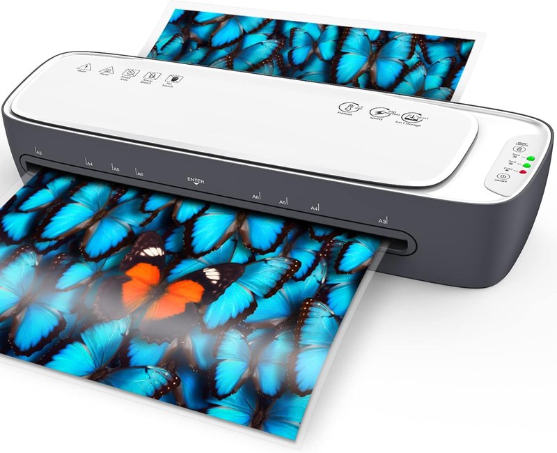 Qfun 13-Inch Thermal & Cold Laminator Machine 11x17 with Laminating Sheets | White, 9-in-1 Desktop Laminate Machine kit, 60s Warm-Up, NTC Control, Anti-Jam, Lamination Machine for Home Office Teachers