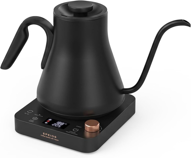 Epeios Gooseneck Electric Kettle ±1°F Temperature Control,1200W,0.9L,Black | Rapid Heating