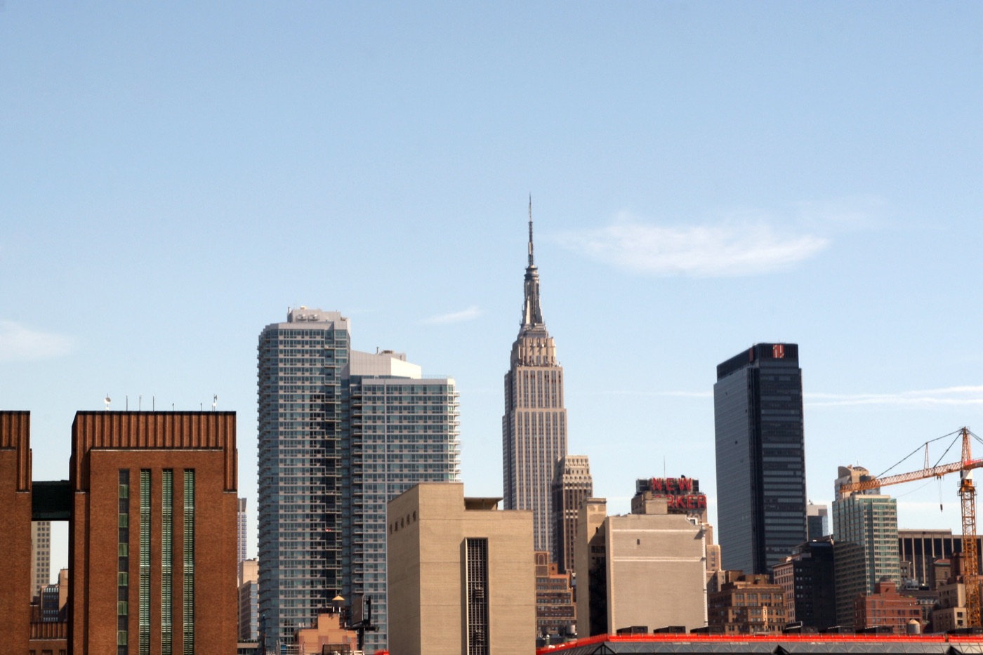 Manhattan skyline with the Empire State Building, real photograph
