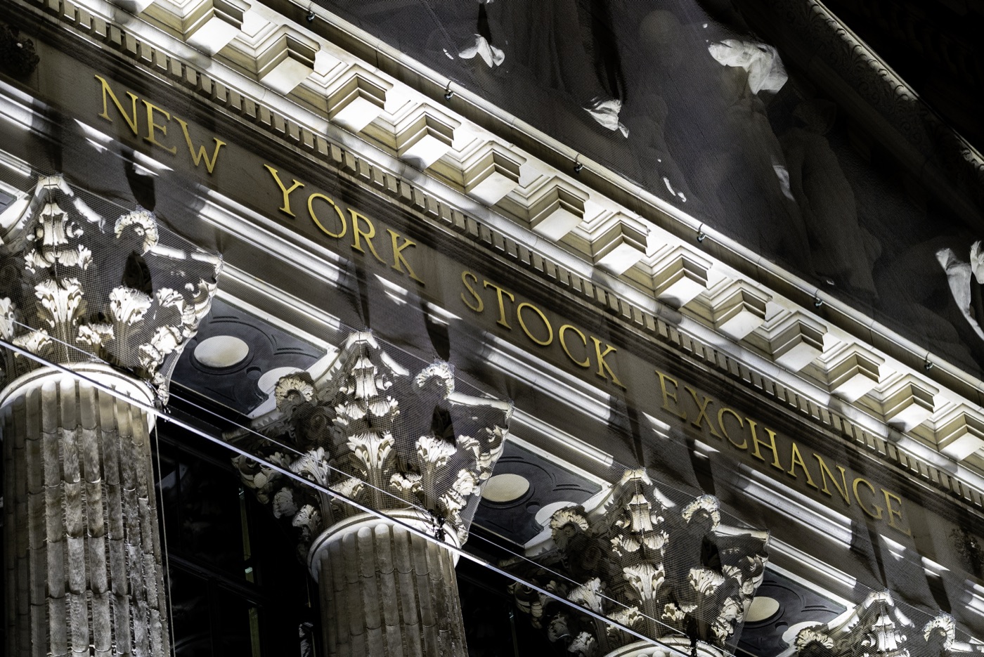 New York Stock Exchange facade, Broad Street, real photograph
