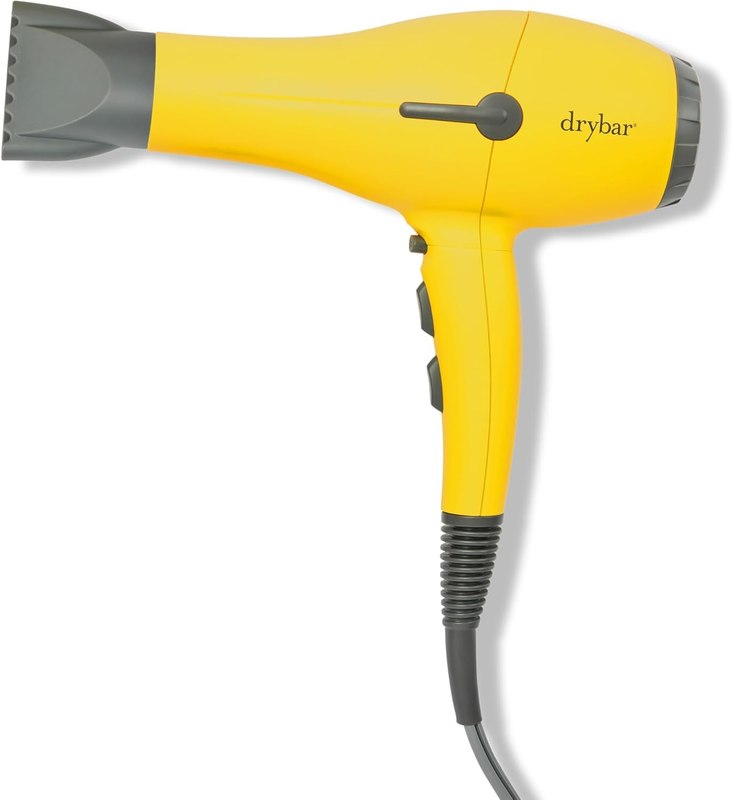 Drybar Buttercup Ionic Blow Dryer With 2 Concentrator Nozzles | 3 Heat & 2 Power Settings, Faster Drying, More Shine, Less Frizz, Ultra Powerful yet Lightweight Professional Hair Dryer