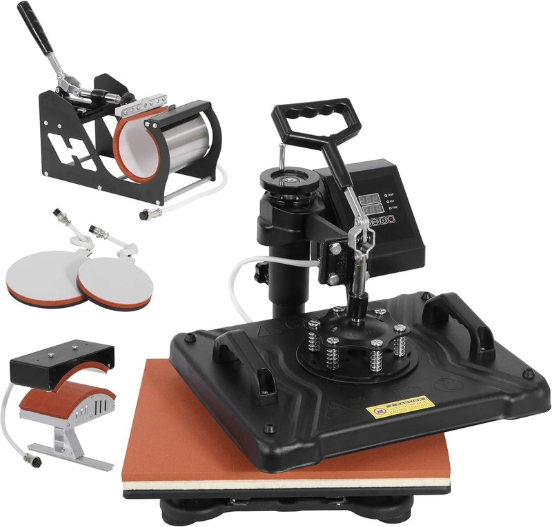 F2C 5 in 1 Pro Heat Press Machine 12x15 Digital Heat Transfer Sublimation Swing-Away for H