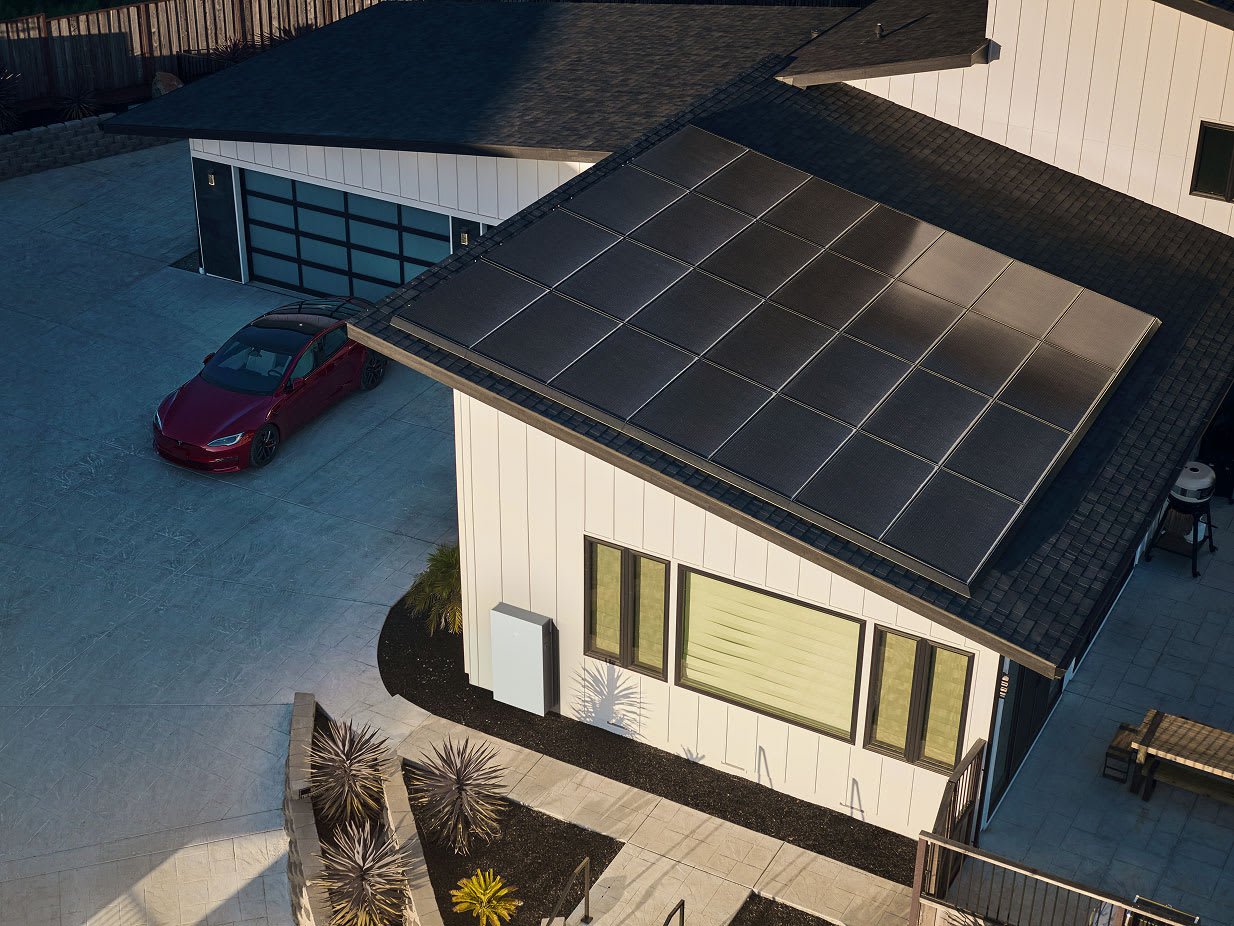Tesla Powerwall paired with rooftop solar.