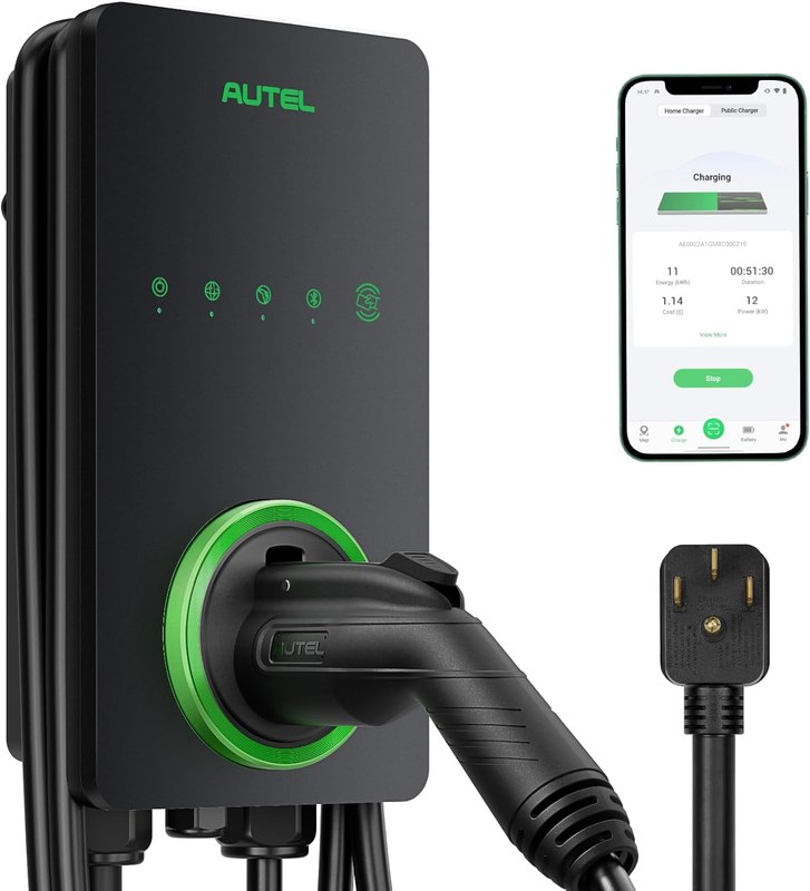 Autel Level 2 EV Charger 40 Amp Home Smart AI Electric Vehicle (EV) Charger, Wi-Fi and Blu
