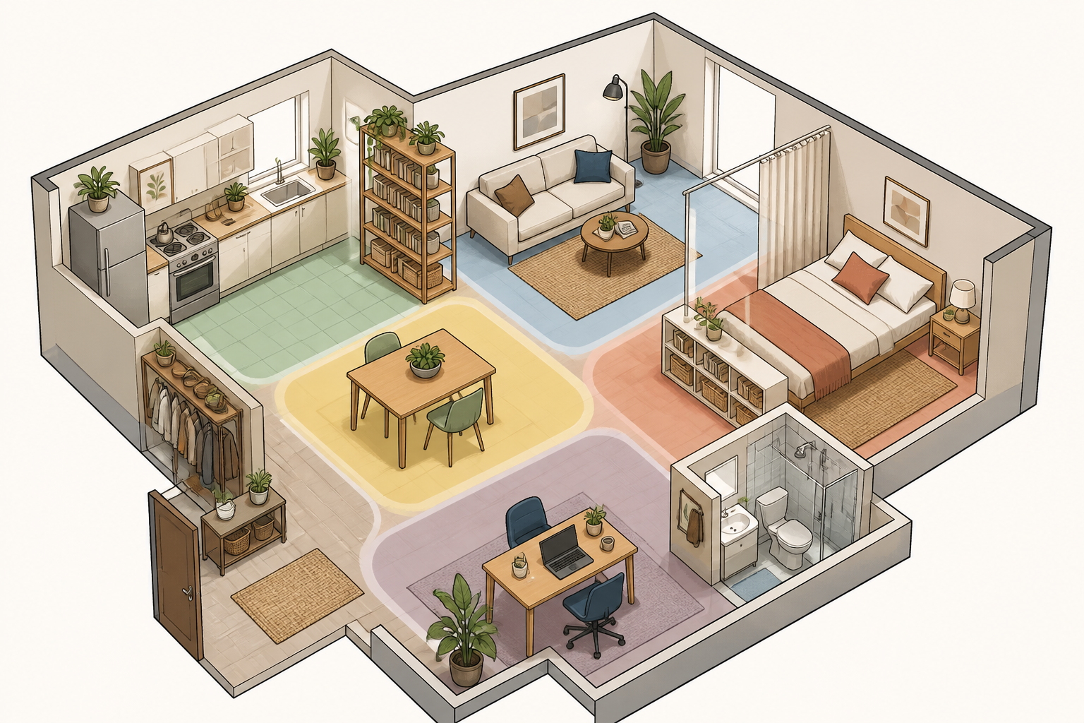 small apartment activity zones