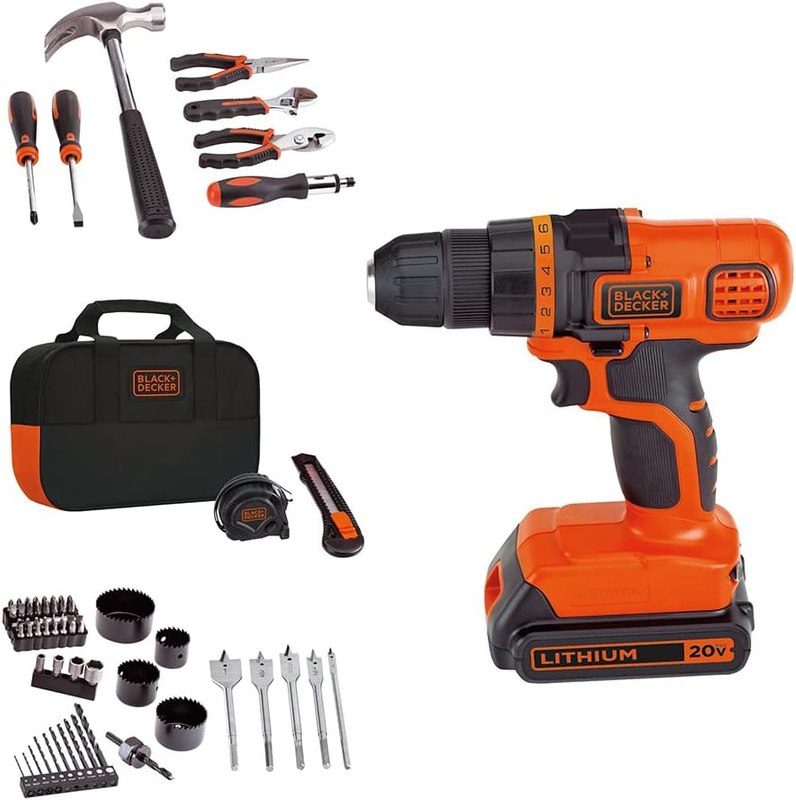 BLACK+DECKER 20V MAX Cordless Drill and Home Tool Kit