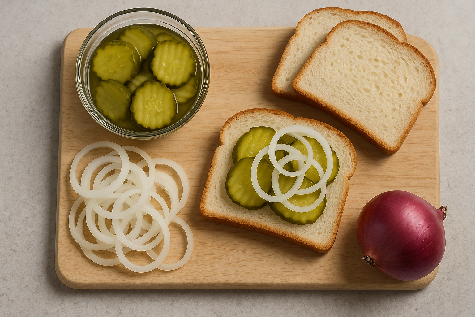 pickles and onions sandwich ingredients