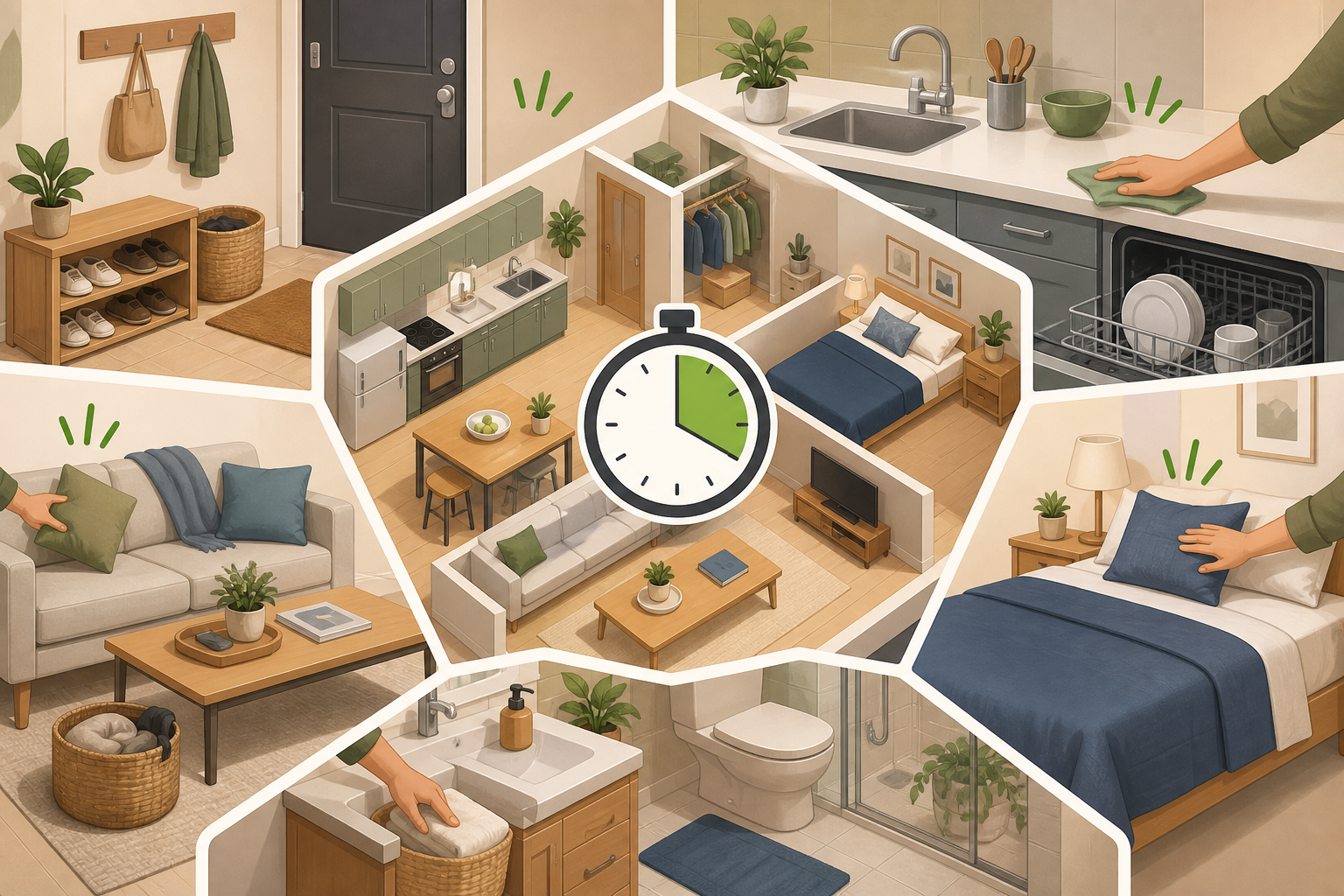 How to Tidy a Small Apartment in 20 Minutes Using Five Reset Zones