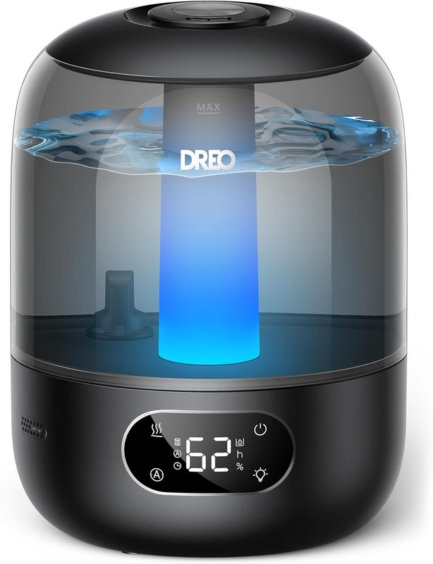 DREO 3L Humidifiers for Bedroom, 30H Runtime, 26 dB Quiet, New Edition | Easy to Refill & 