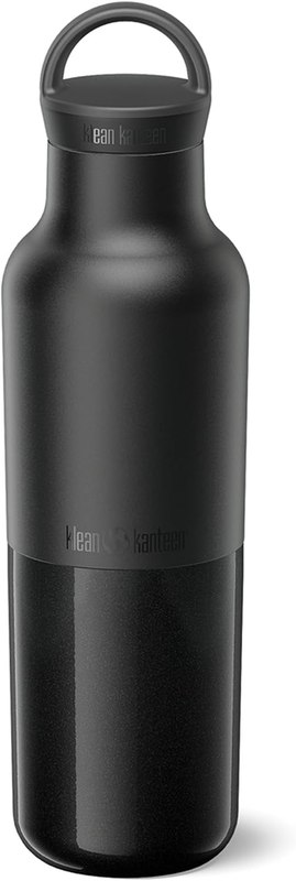 Klean Kanteen Rise Classic Insulated Water Bottle - Keep Drinks Cold for 65 Hours - Stainless Steel - Insulated Water Bottle - Leak & Sweat-Proof - Arch Loop Cap - 20 oz - Black