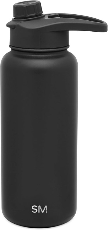 Simple Modern Water Bottle with Chug Lid Vacuum Insulated Stainless Steel Metal Thermos Bottles | Reusable Leak Proof BPA-Free Flask for Sports | Summit Collection | 32oz, Midnight Black