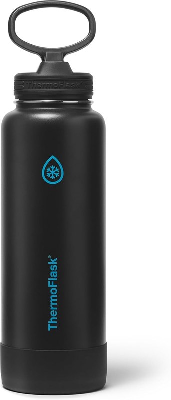 ThermoFlask Insulated Water Bottle with Straw Lid (40 oz, Electric Eclipse) - Leakproof, Stainless Steel Water Bottle for Cold & Hot Drinks, Travel & Daily Hydration