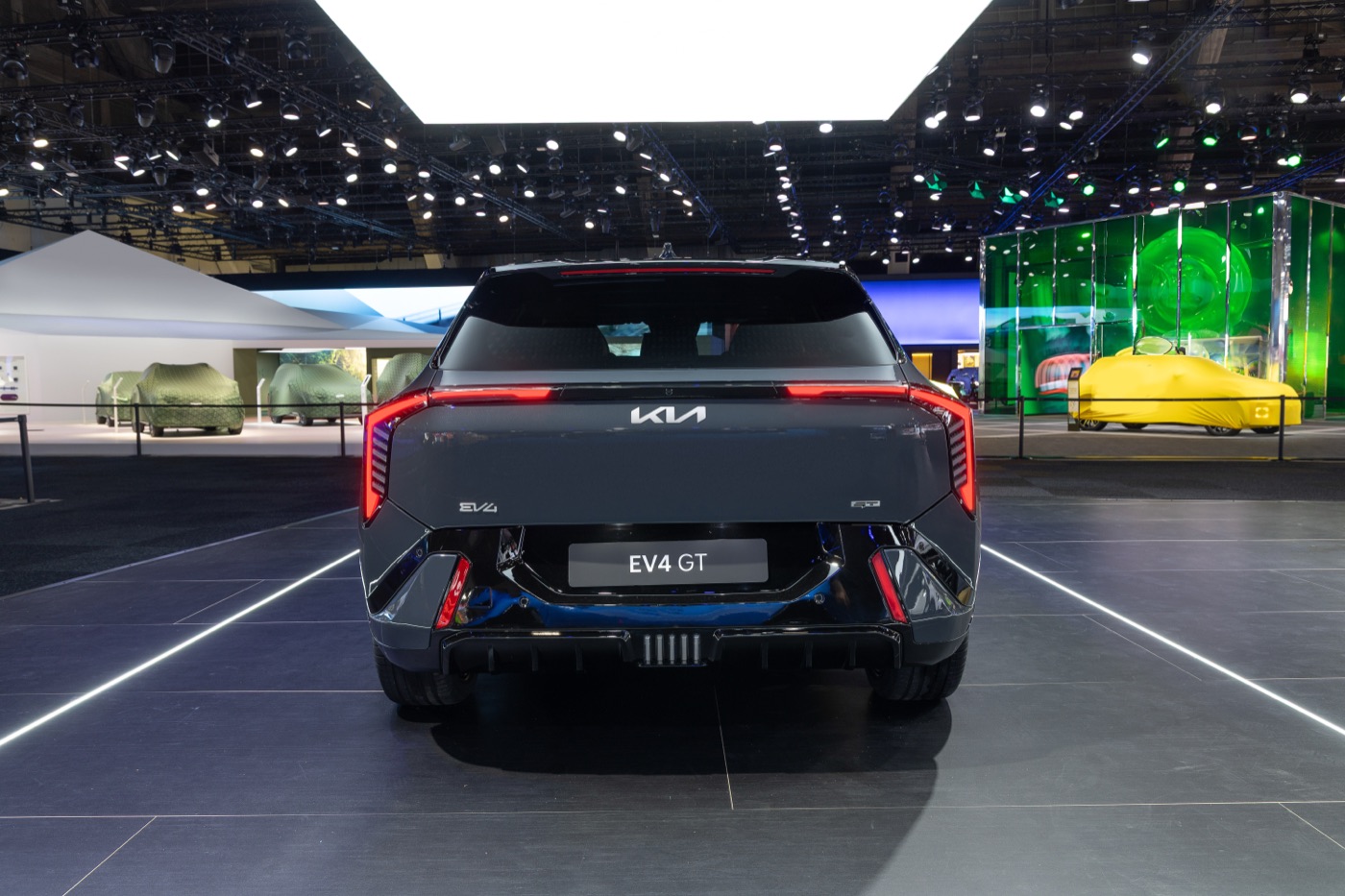 Kia EV4 GT exterior, official Kia press photography, motor show static shot 6.