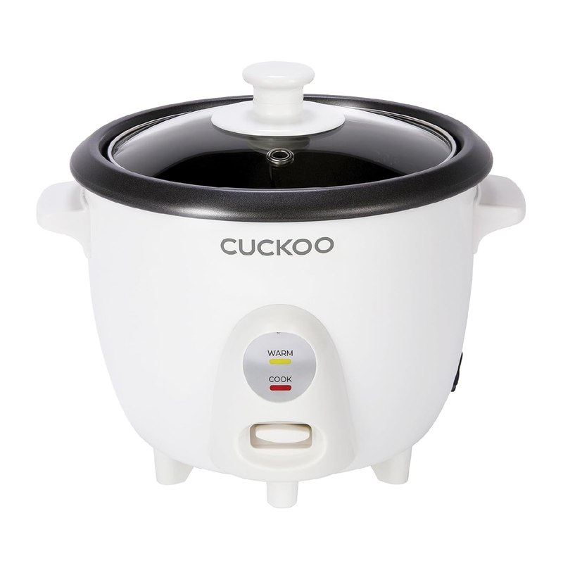 CUCKOO Rice Cooker and Warmer, 6-Cup Cooked, White, CR-0301C | Mini 3-Cup Uncooked Capacity, Nonstick Inner Pot, One-Touch Operation, Automatic Keep Warm, For Singles and Couples