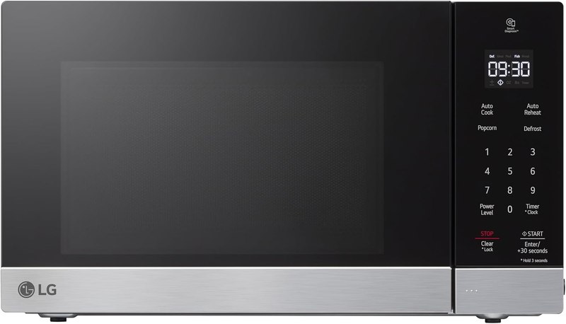 LG Countertop Microwave, 0.9 cu. ft., Stainless Steel, 18.75x14x10.69 Inch, Smart Inverter, NeoChef, 1000 Watts