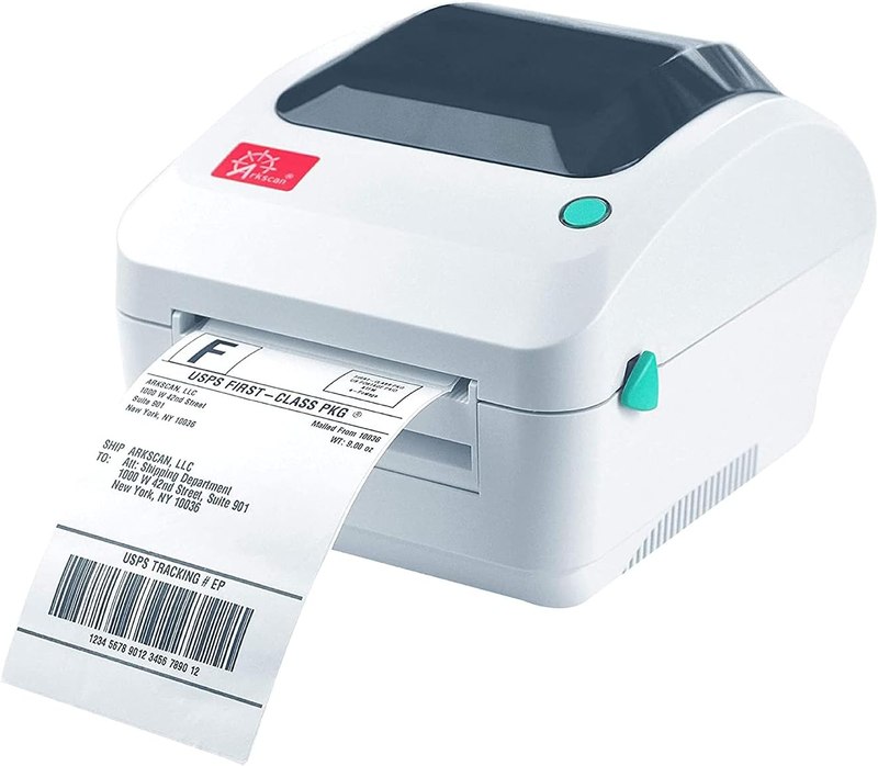 Arkscan 2054A Shipping Label Printer for Windows Mac Chromebook Android, Supports Amazon Ebay Paypal Etsy Shopify ShipStation Stamps UPS USPS FedEx DHL, Roll & Fanfold 4x6 Direct Thermal Label