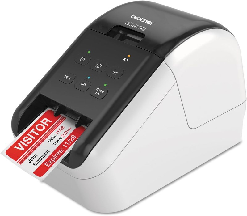 Brother QL-810W Professional Label Printer with USB and WiFi connectivity, Ultra-Fast Printing up to 110 Labels per Minute with Standard Address Label in Monochrome, Black & Red Printing Available | Up to 110 labels per minute