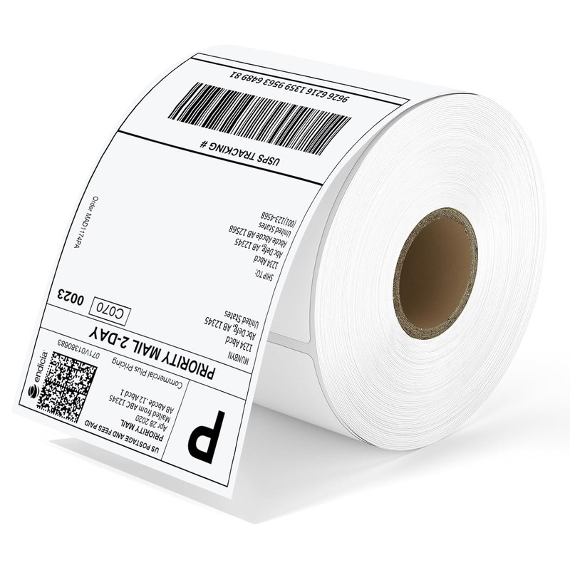 MUNBYN Thermal Shipping Labels, 4x6 Labels for Printer, 500 Sheets/1 Roll | Commercial Grade, No BPA and BPS, Print Clear and Sharp, Strong Adhesive, Compatible with Most Thermal Printers