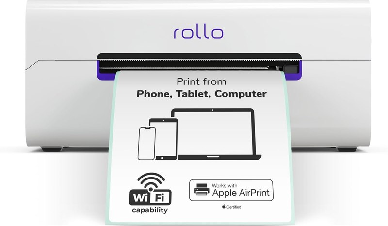 Rollo Wireless Shipping Label Printer - Wi-Fi 4x6 Thermal Label Printer | High Speed Label