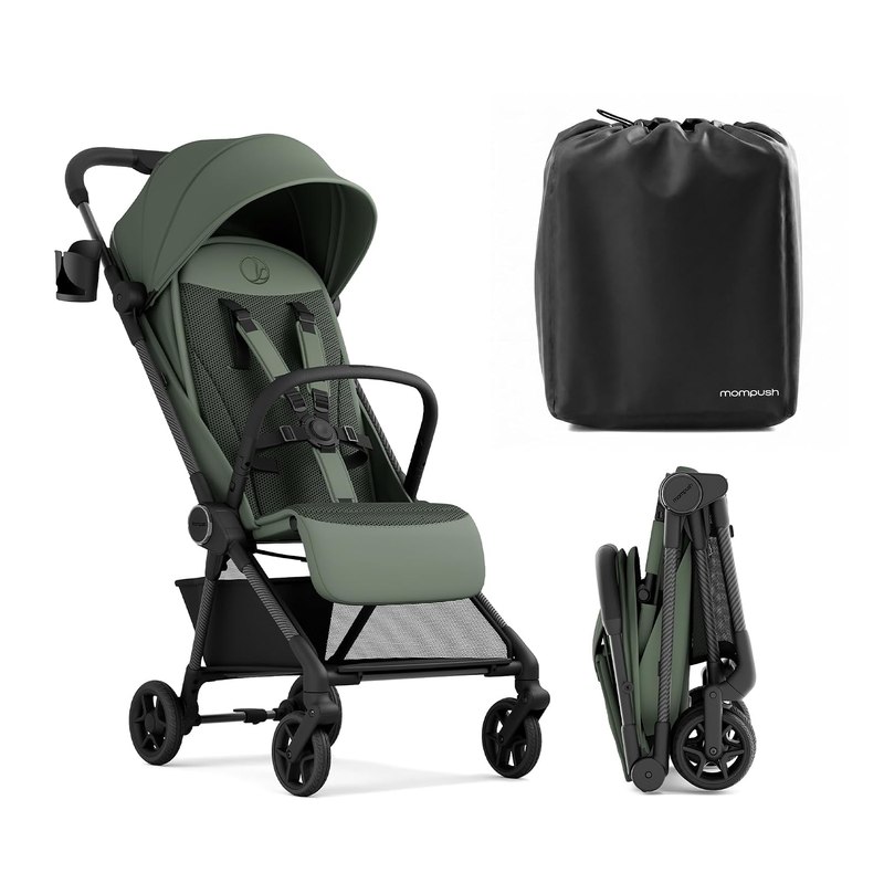 Mompush Nexis Carbon Fiber Lightweight Travel Stroller, Carry-On, Grey | Lightweight trave